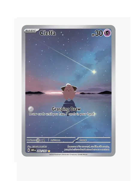 Cleffa Pokemon • Illustration Rare • 202/197 Obsidian Flames