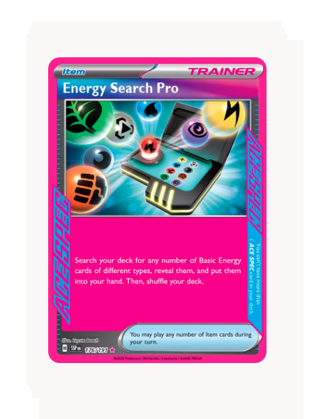 Energy Search Pro Pokemon • ACE SPEC Rare • 176/191 Surging Sparks