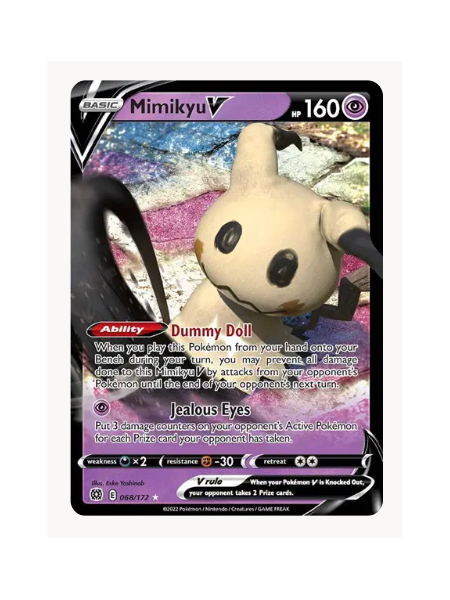 Mimikyu V Pokemon • Ultra Rare • 068/172 Brilliant Stars
