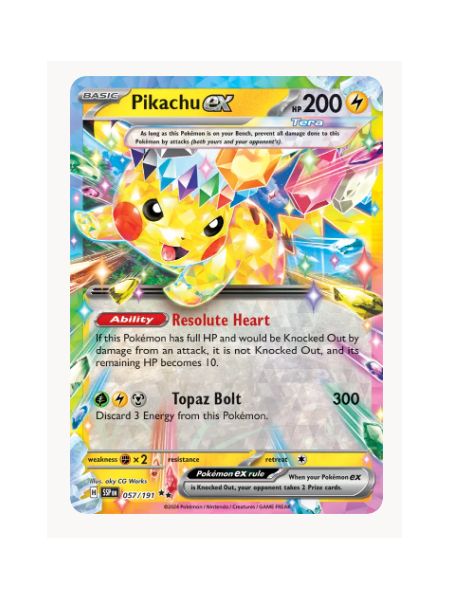 Pikachu ex Pokemon • Double Rare • 057/191 Surging Sparks