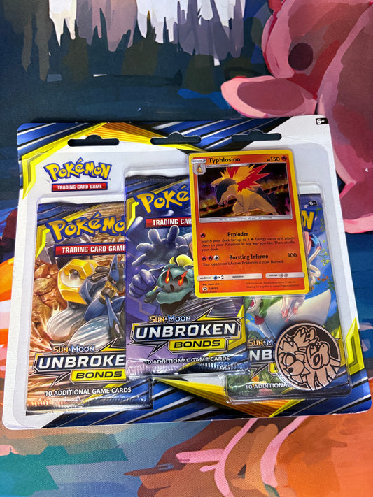 Unbroken Bonds 3 Pack Blister [Typhlosion]