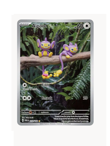 Aipom Pokemon • Illustration Rare • 211/182 Paradox Rift