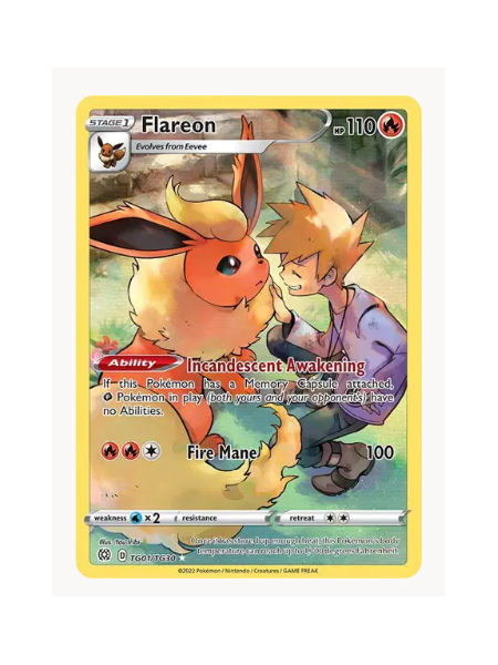 Flareon Pokemon • Ultra Rare • TG01/TG30 Brilliant Stars Trainer Gallery