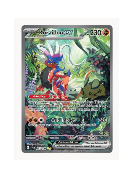 Koraidon ex Pokemon • Special Illustration Rare • 247/198 Scarlet & Violet Base Set