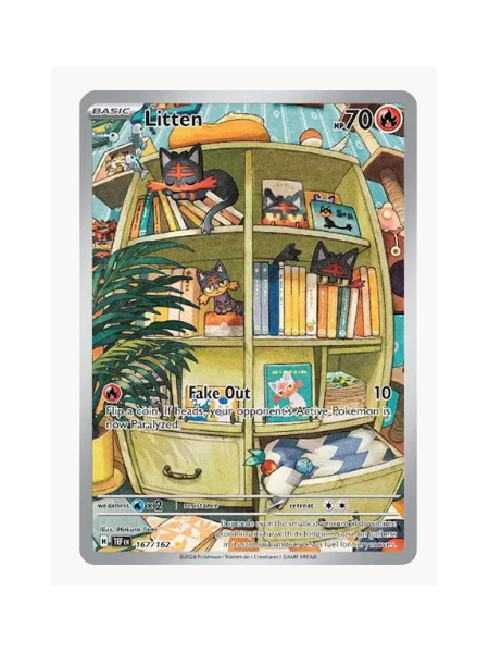 Litten Pokemon • Illustration Rare • 167/162 Temporal Forces
