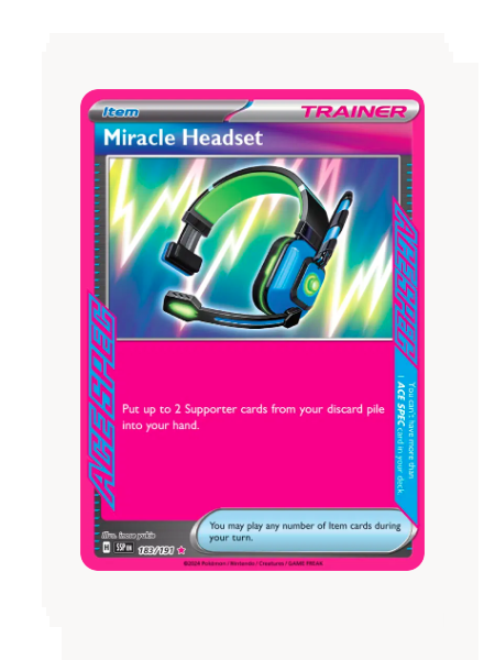 Miracle Headset Pokemon • ACE SPEC Rare • 183/191 Surging Sparks