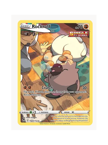 Rockruff Pokemon • Ultra Rare • TG07/TG30 Silver Tempest Trainer Gallery